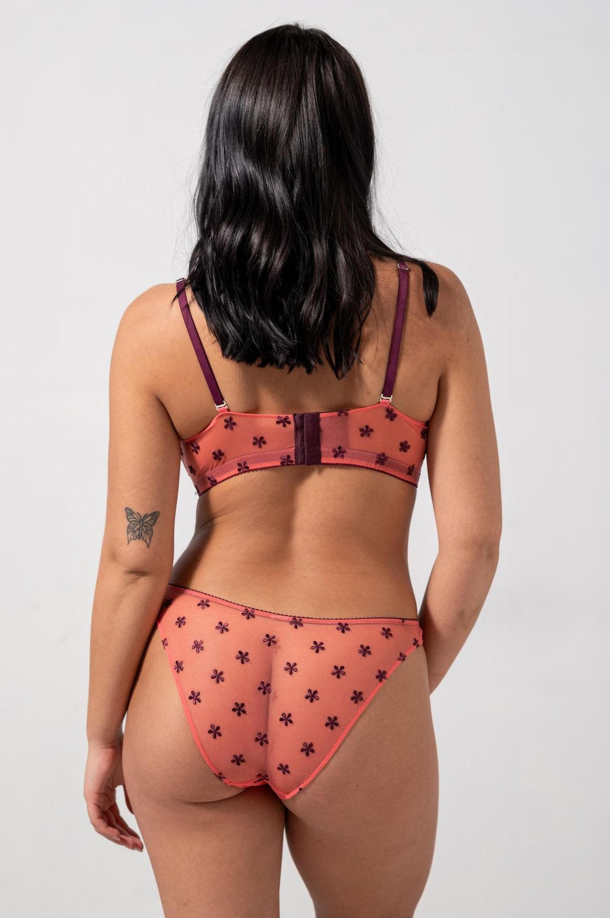 Mesh Bikini Briefs Coral/Cherry