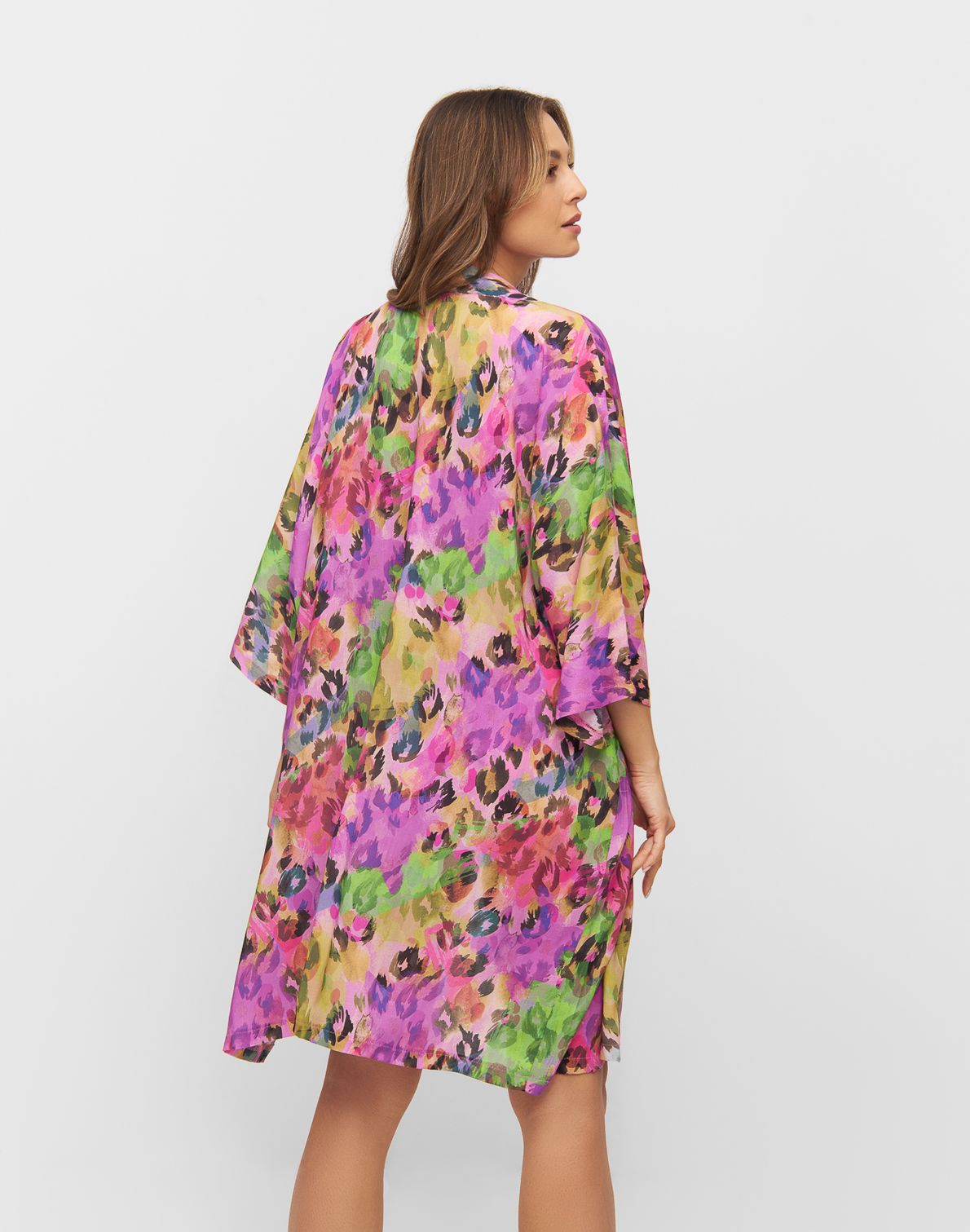 Kimono Short Print Mavi Pink