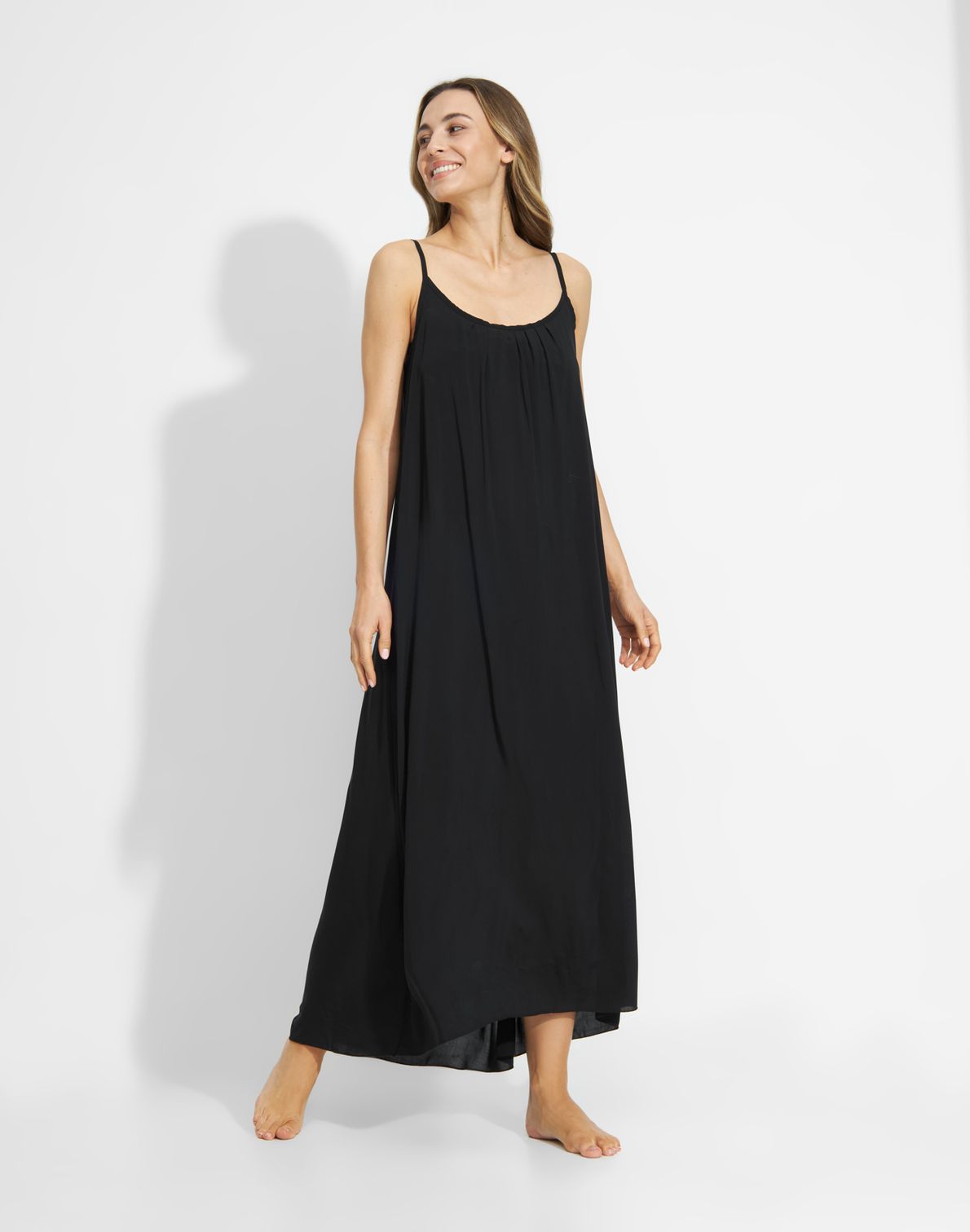 Johanna Long Dress Plain Black