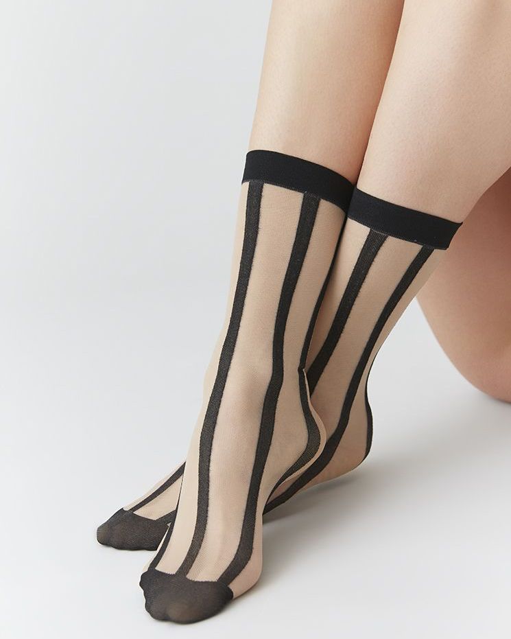 Robin Stripe Socks Black/Beige
