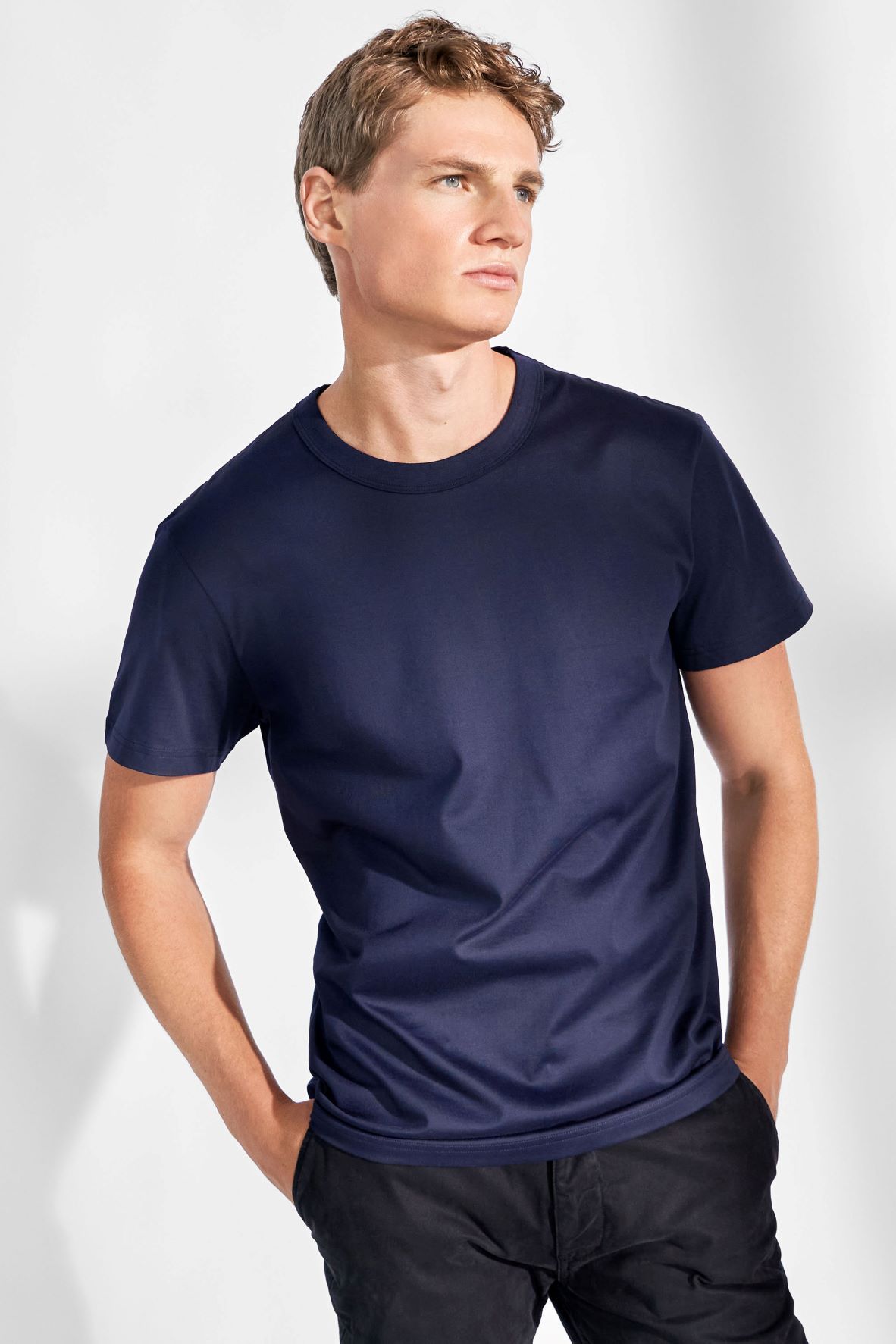 Bread & Boxer Crew-Neck Pima Navy Blue