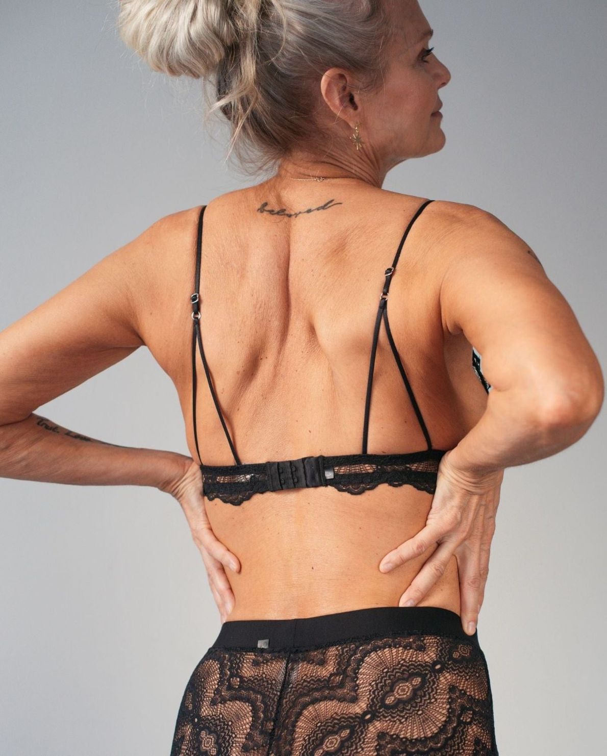 Lace Triangle Bralette Black
