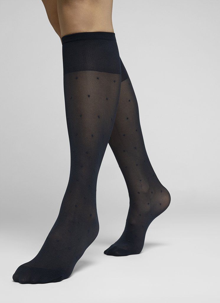 Doris Dots Knee High Black