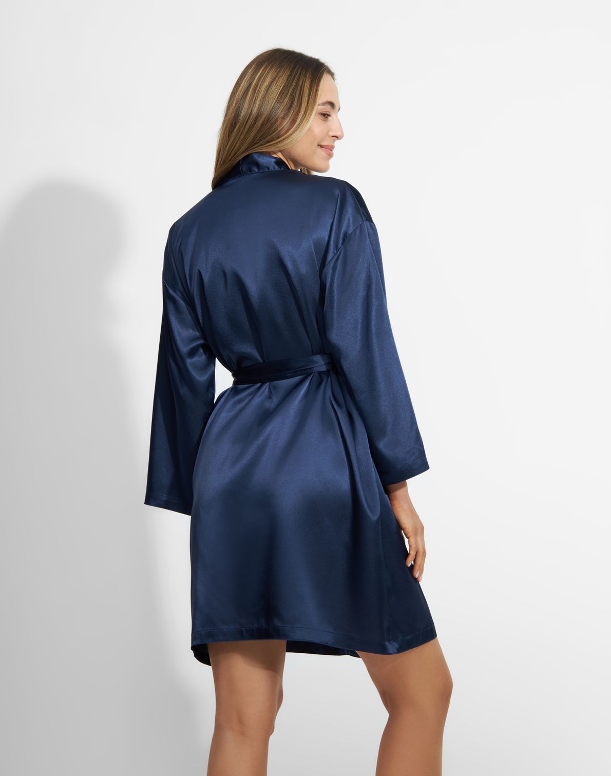 Julie Satin Kimono Dusty Blue