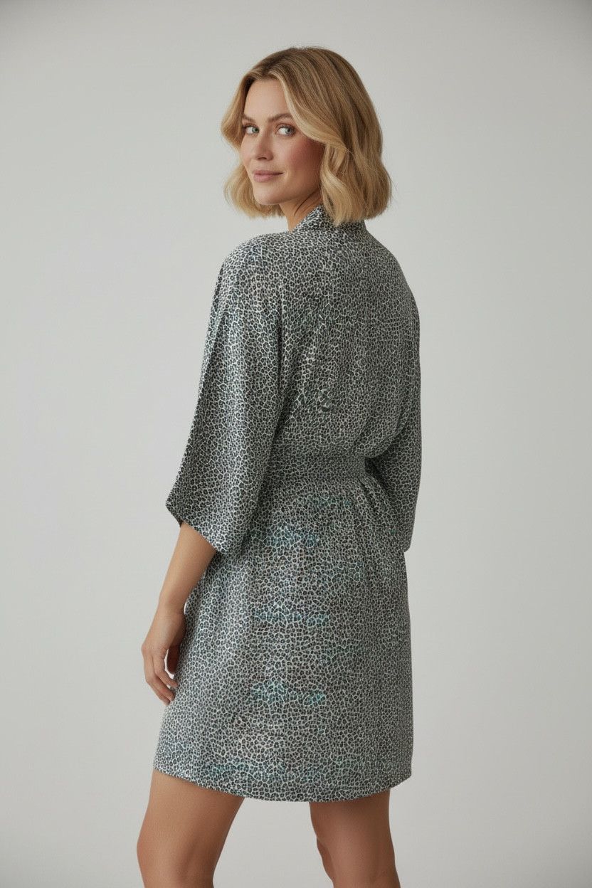Kimono Short Print Nairobi Blue