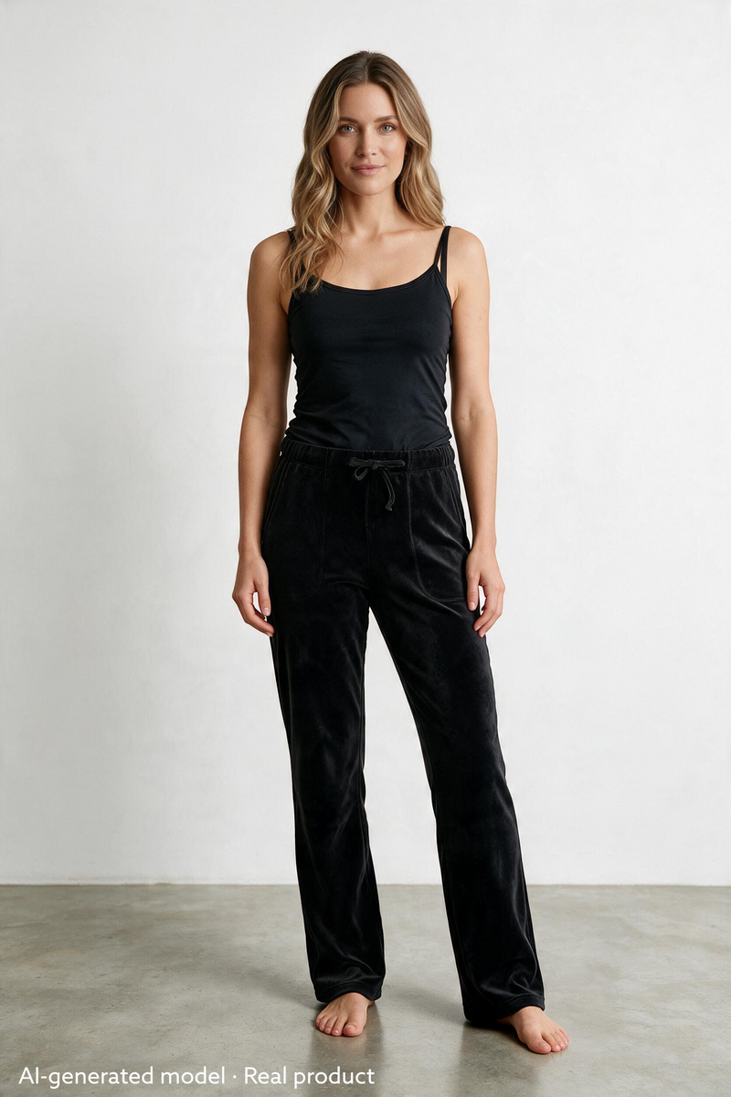 Kim Trousers Velour Black