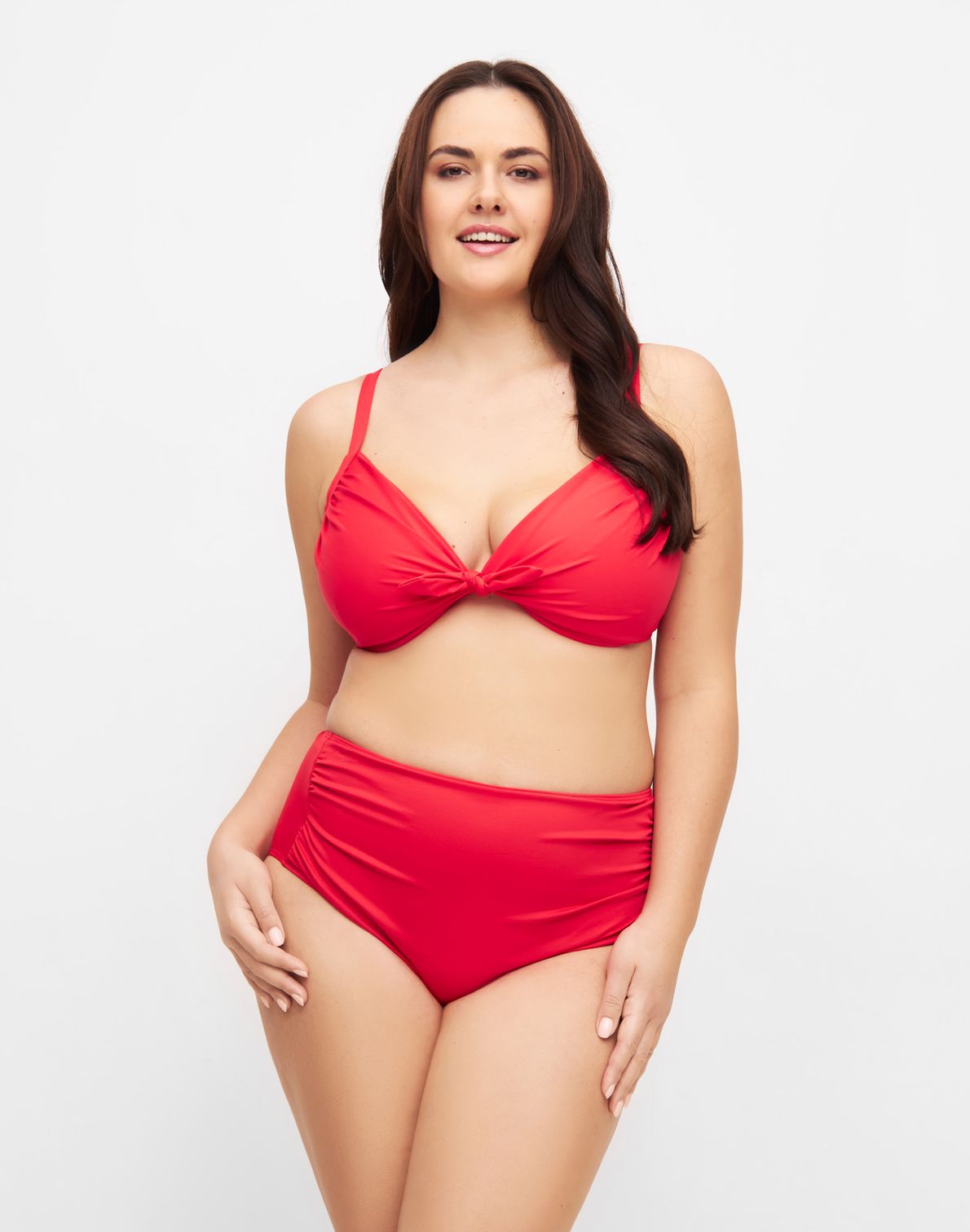 Draped Bikini Bottoms Red