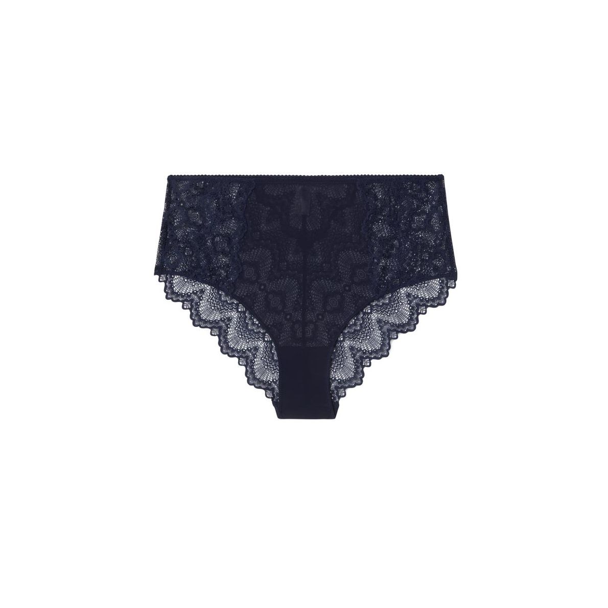Lace Mesh Highwaist Briefs Navy
