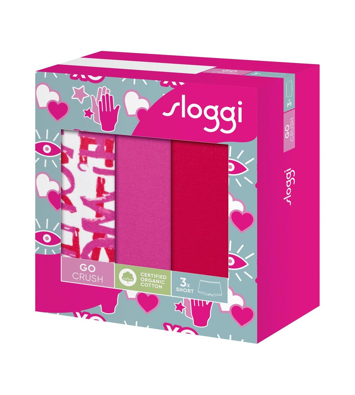 Sloggi Go Crush Short C3P Pink-Dark Combination M020