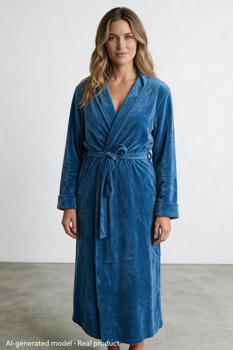 Stockholm Robe Velour Velour Petrol
