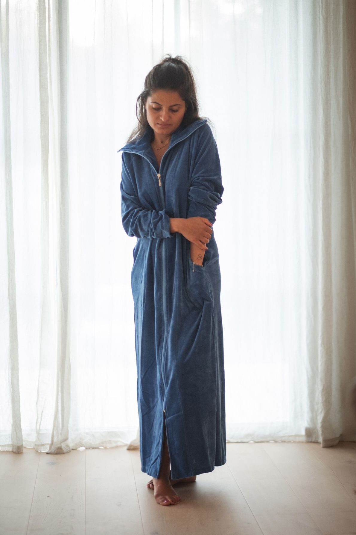 Rosita Robe Velour Blue