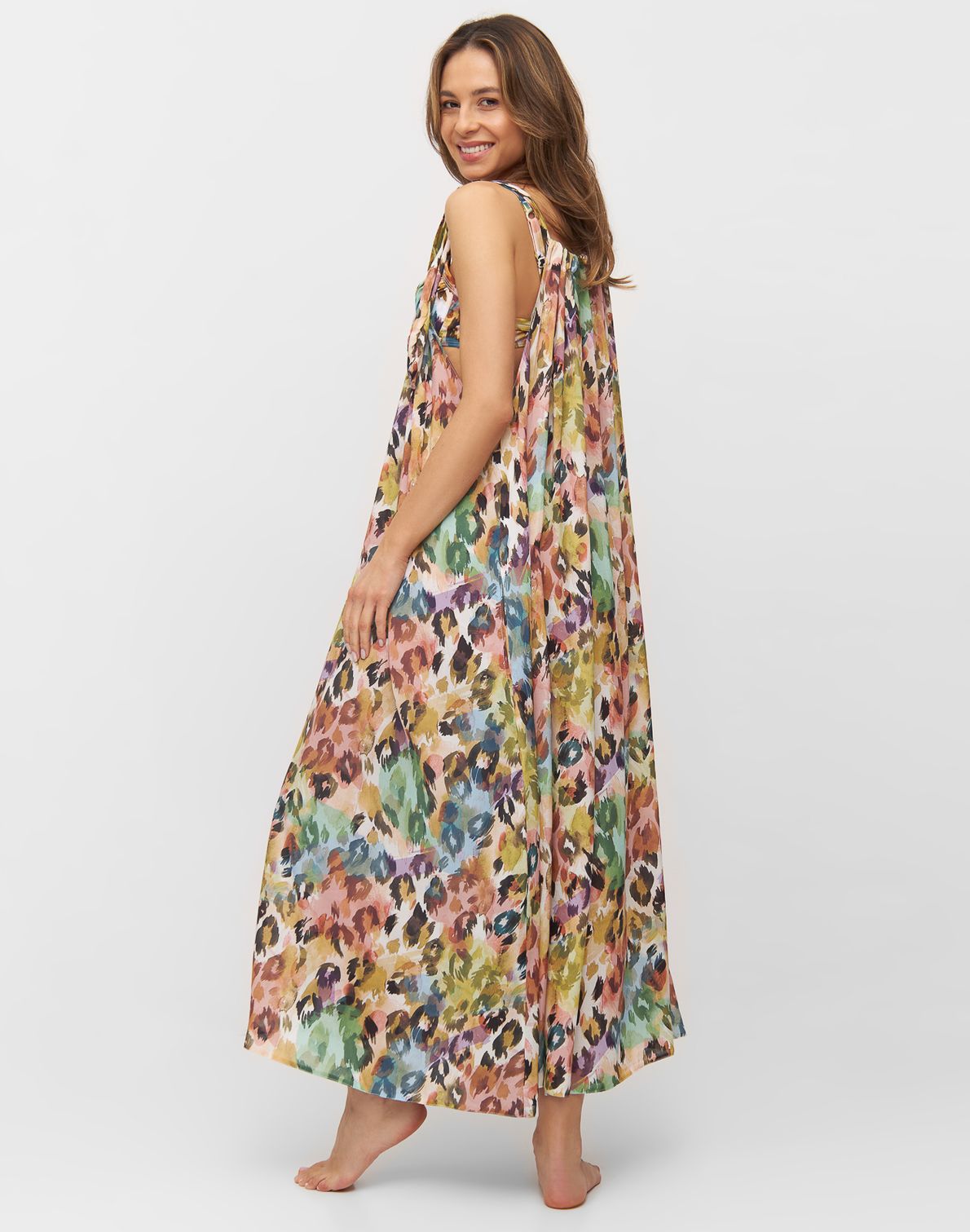 Gaby Dress Print Mavi Beige