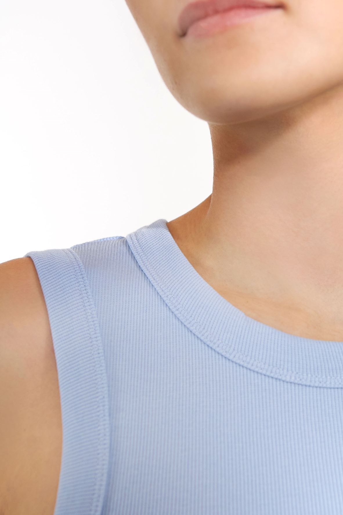Bread & Boxer Crew-Neck Ribbed Sky Blue