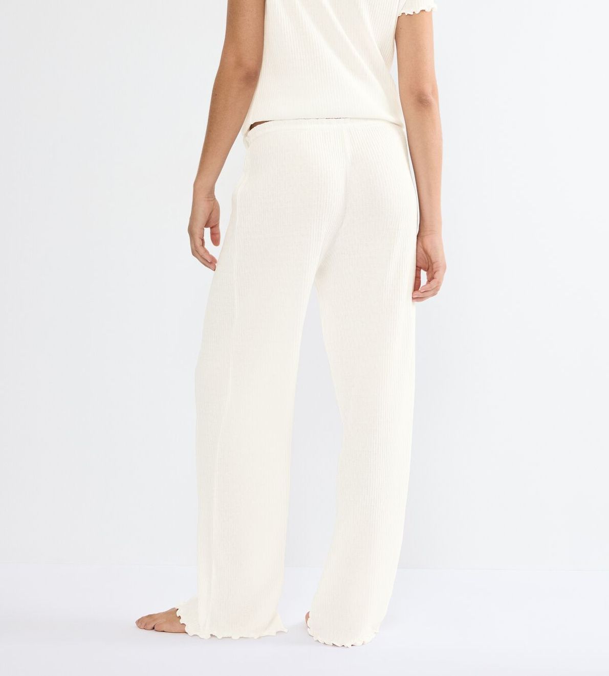 Mix & Match Trousers Pointelle Silk White 00Gz