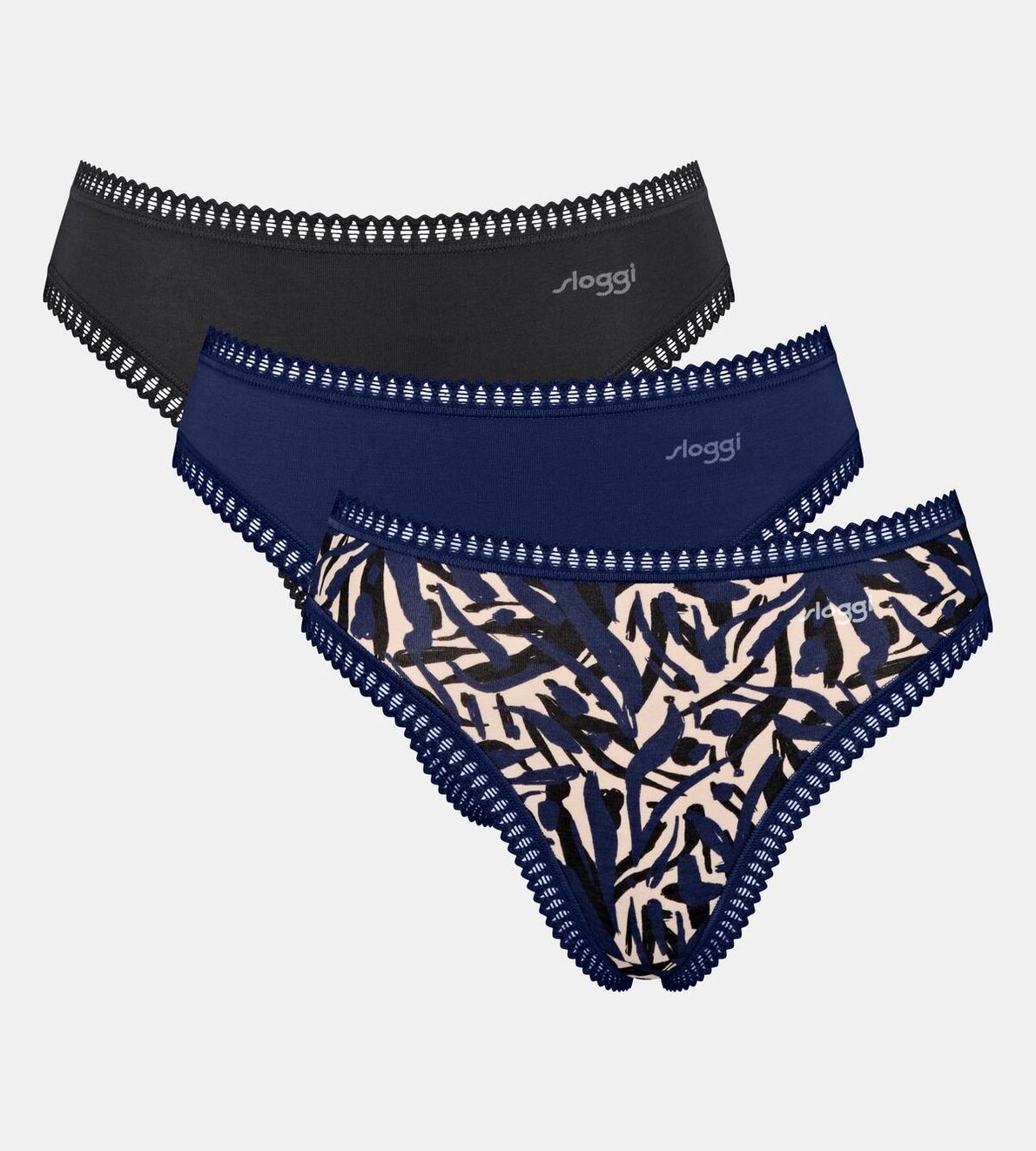 Sloggi Go Crush High Leg C3P Blue-Dark Combination M008