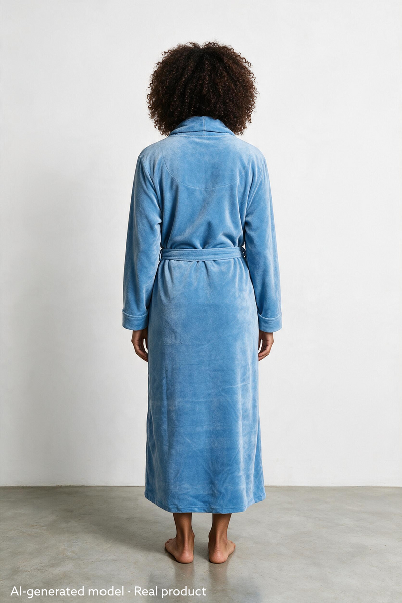 Stockholm Robe Velour Blue