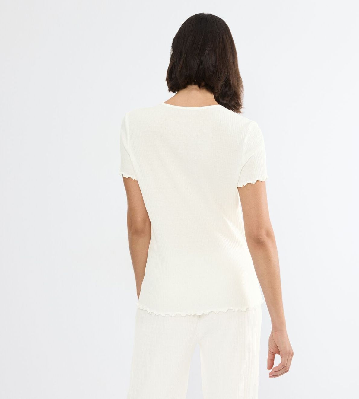 Mix & Match Top Ssl Pointelle Silk White 00Gz