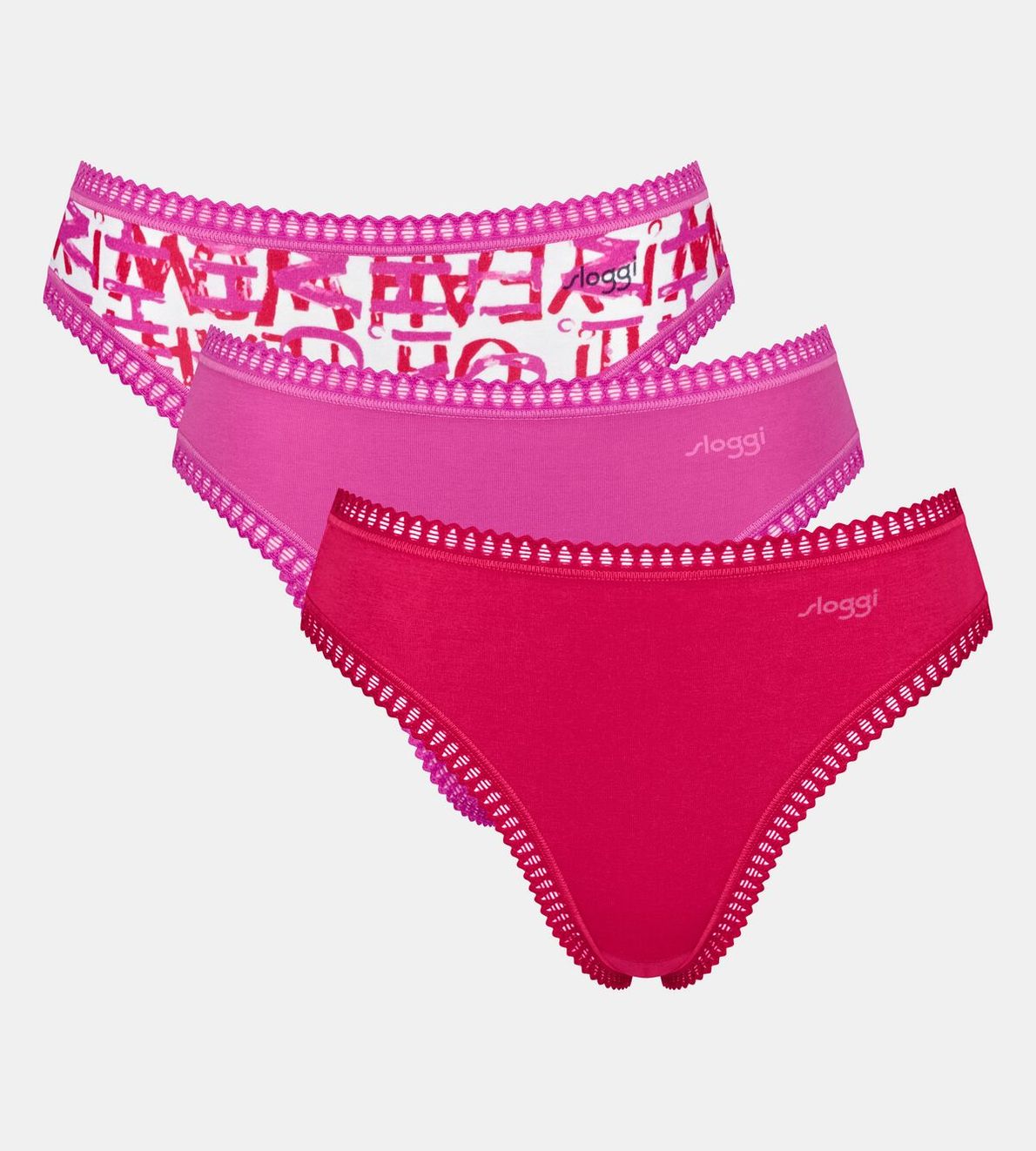 Sloggi Go Crush High Leg C3P Pink-Dark Combination M020