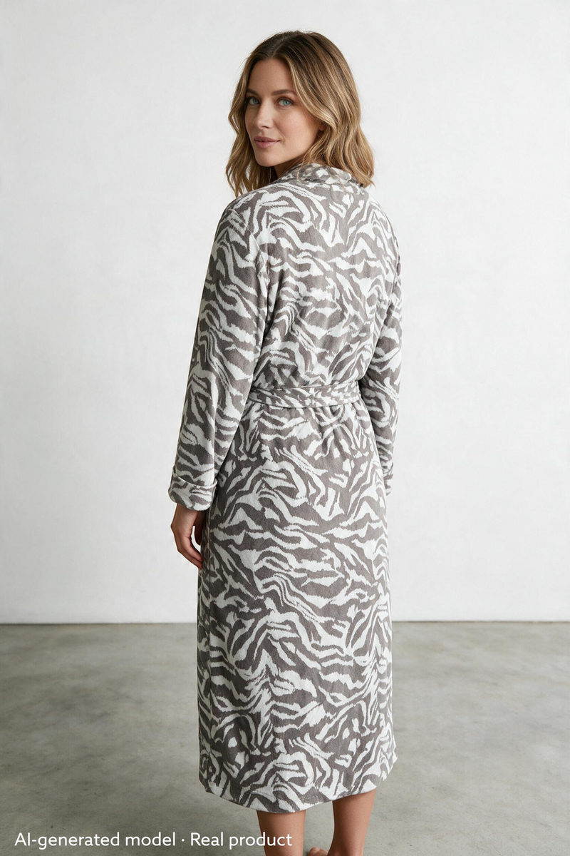 Stockholm Robe Velour Velour Zebra