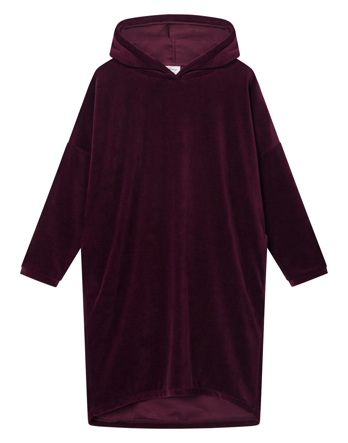Grace Hoodie Dress Velour Velour Wine