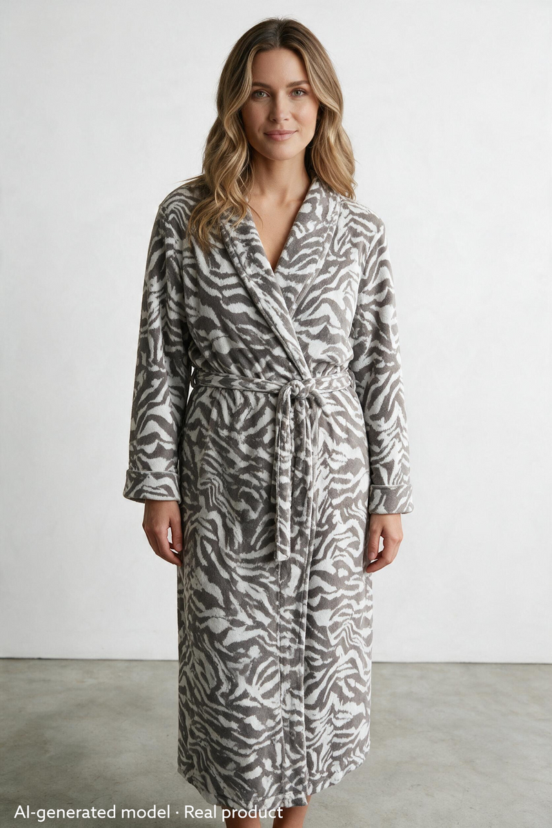 Stockholm Robe Velour Velour Zebra