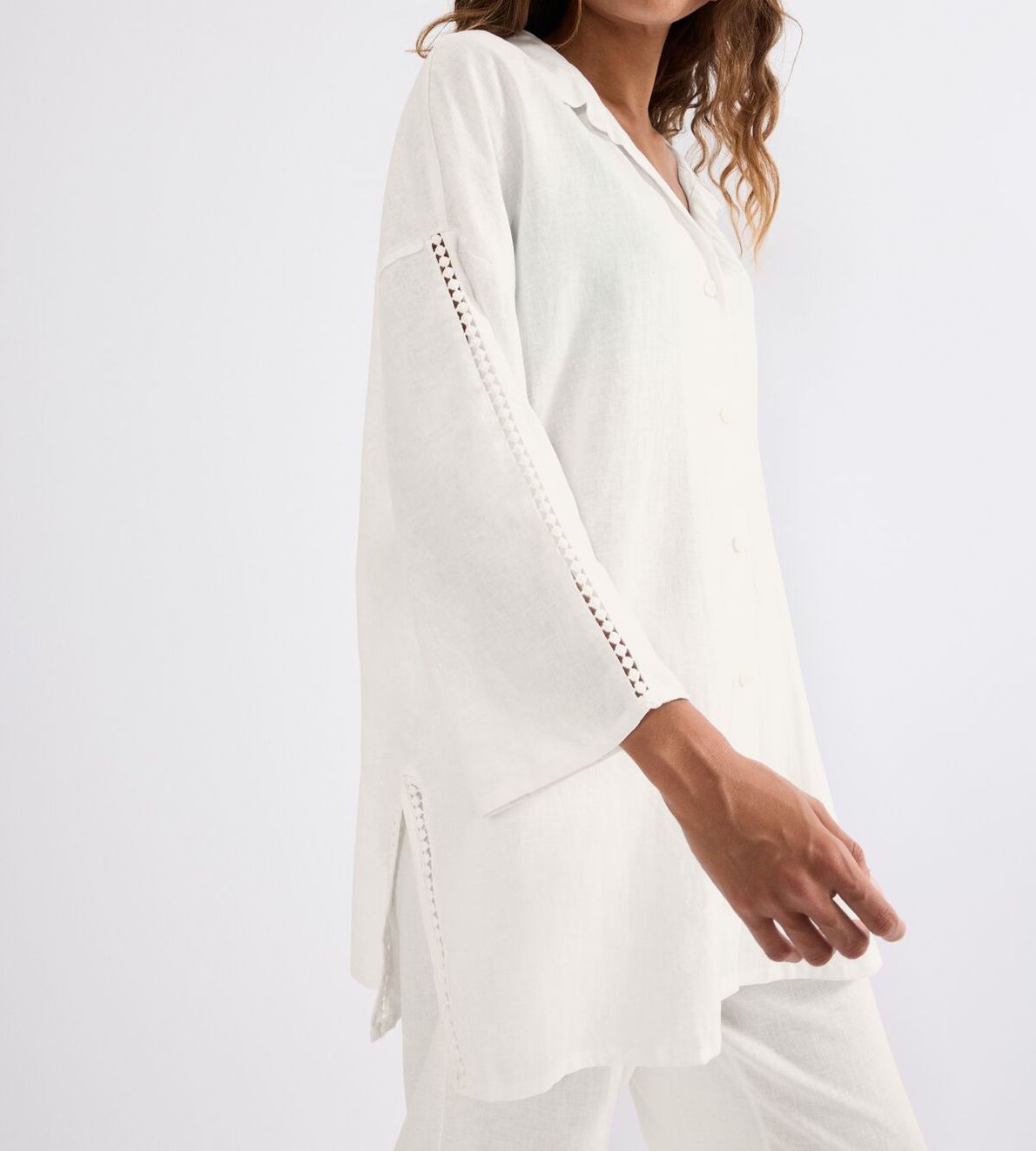 Summer Wear Boyfriend Shirt 01 Silk White 00Gz