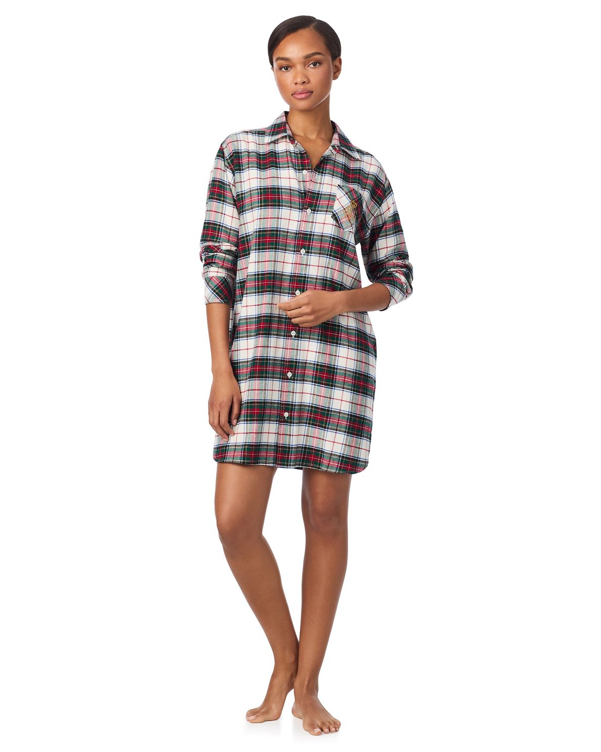 Ralph Lauren Woman Iln32457 Cream Plaid