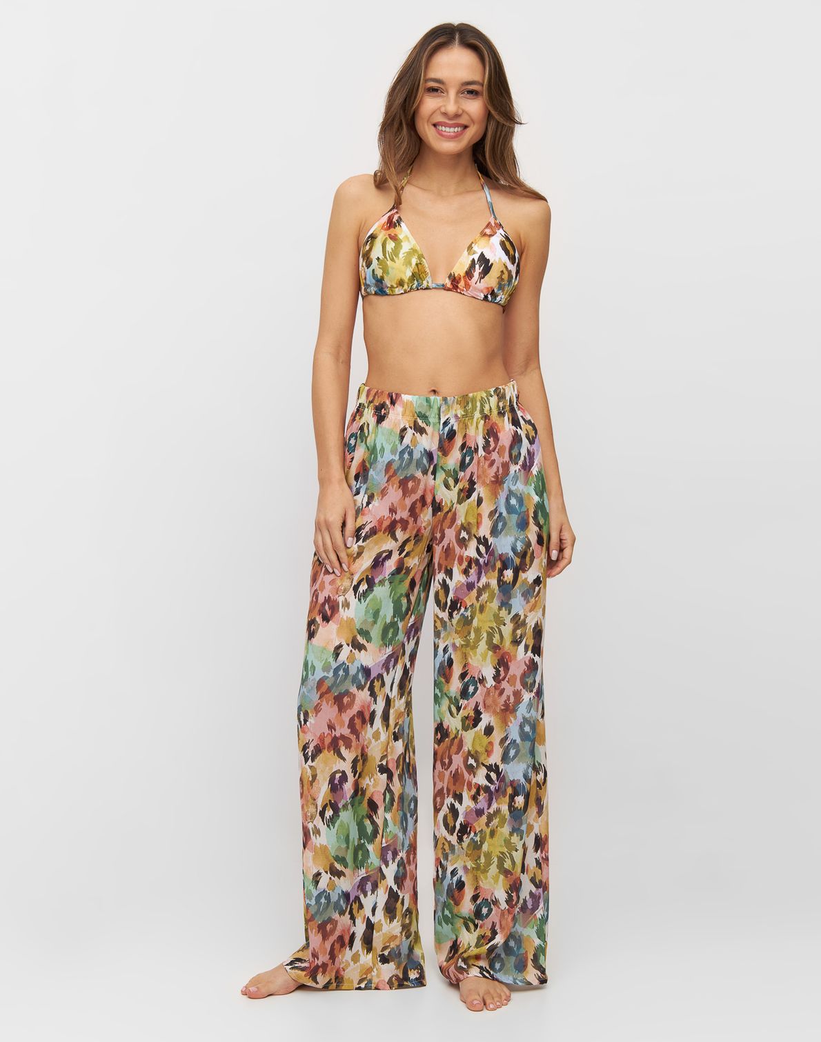 Sanna Pants Print Mavi Beige