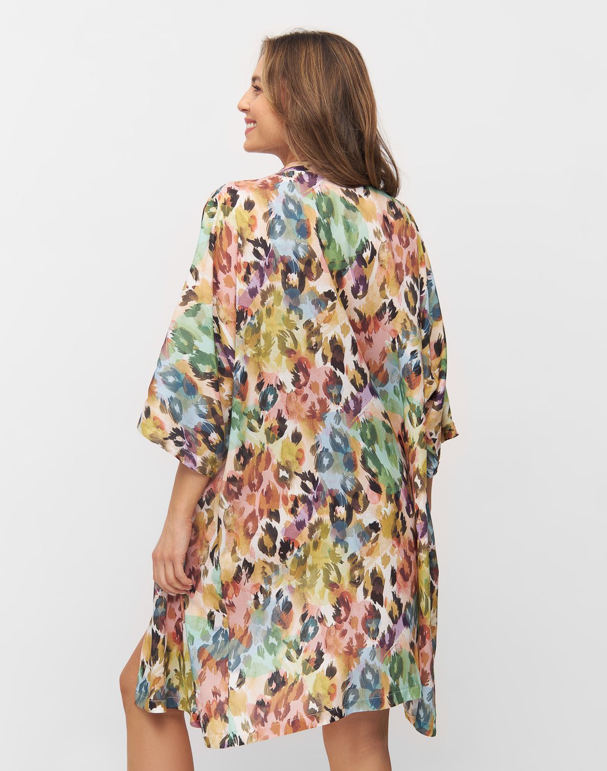 Kimono Kort Mavi Beige