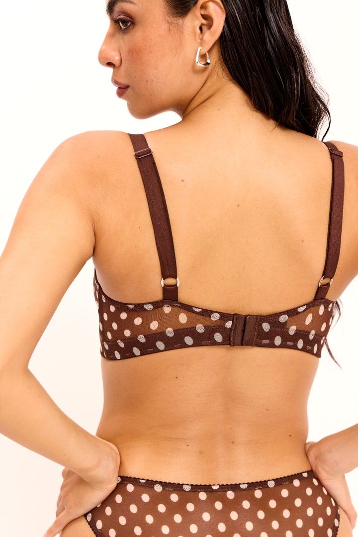 Mesh Support Bra Brown Dot
