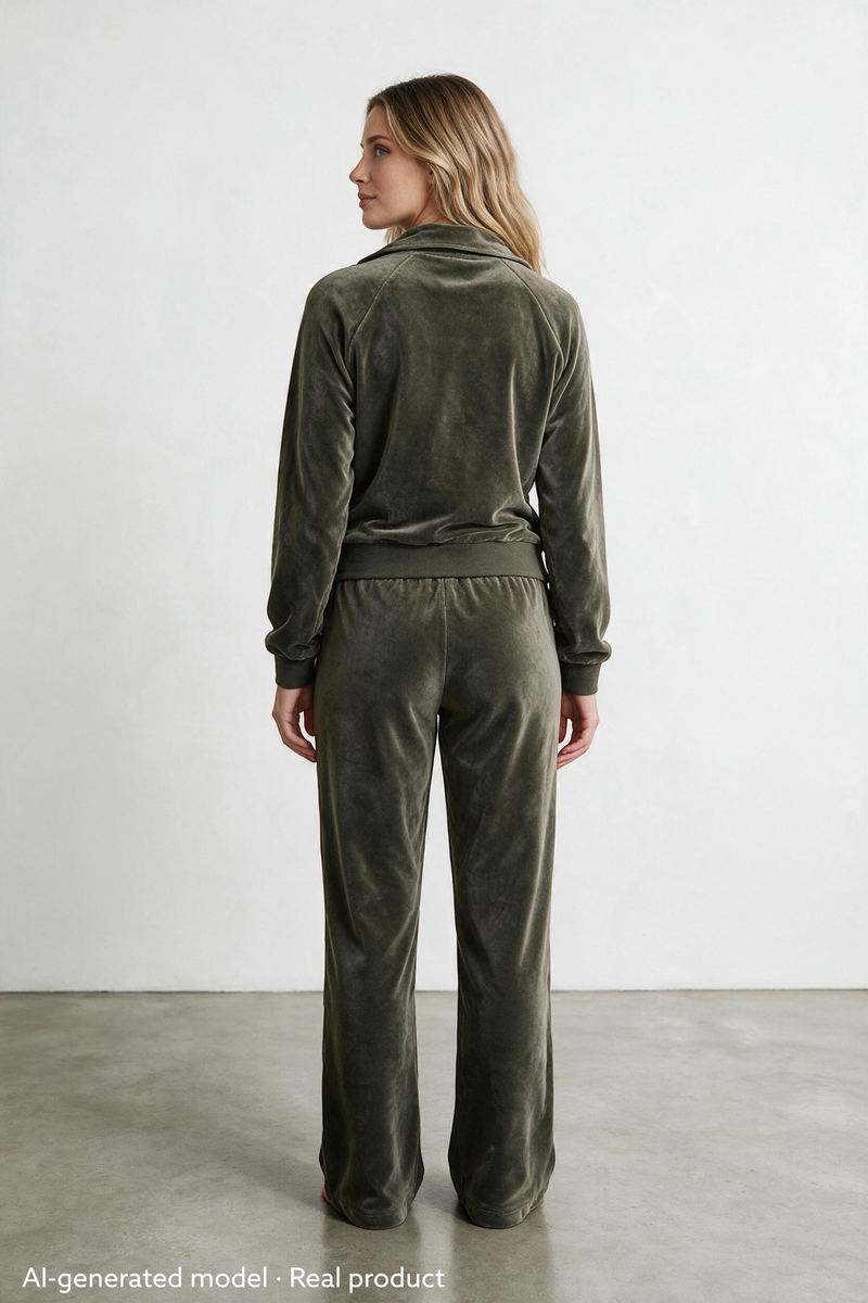 Kim Trousers Velour Olive