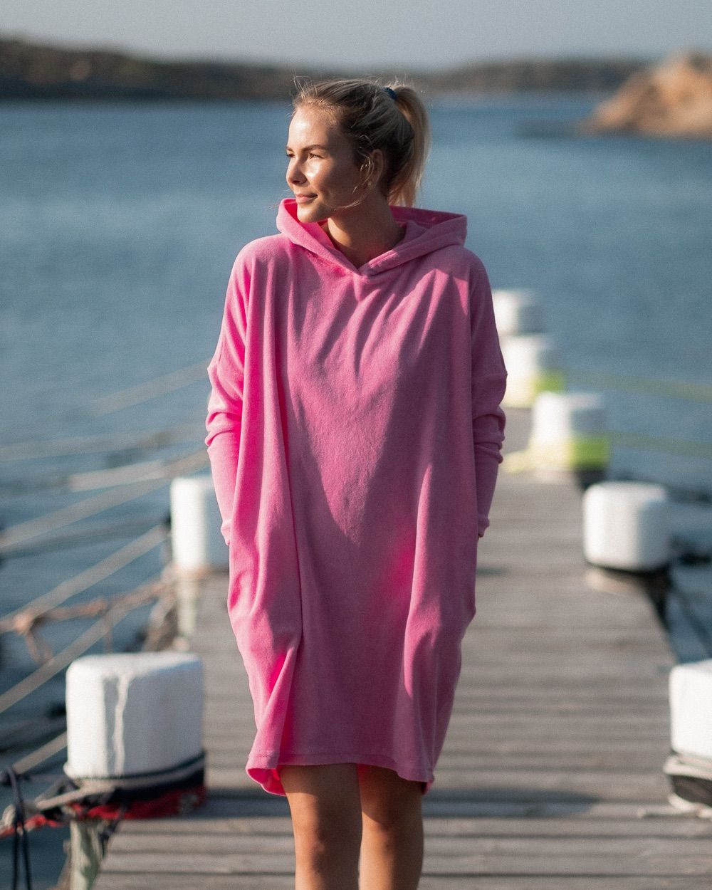 Grace Hoodie Dress Pink