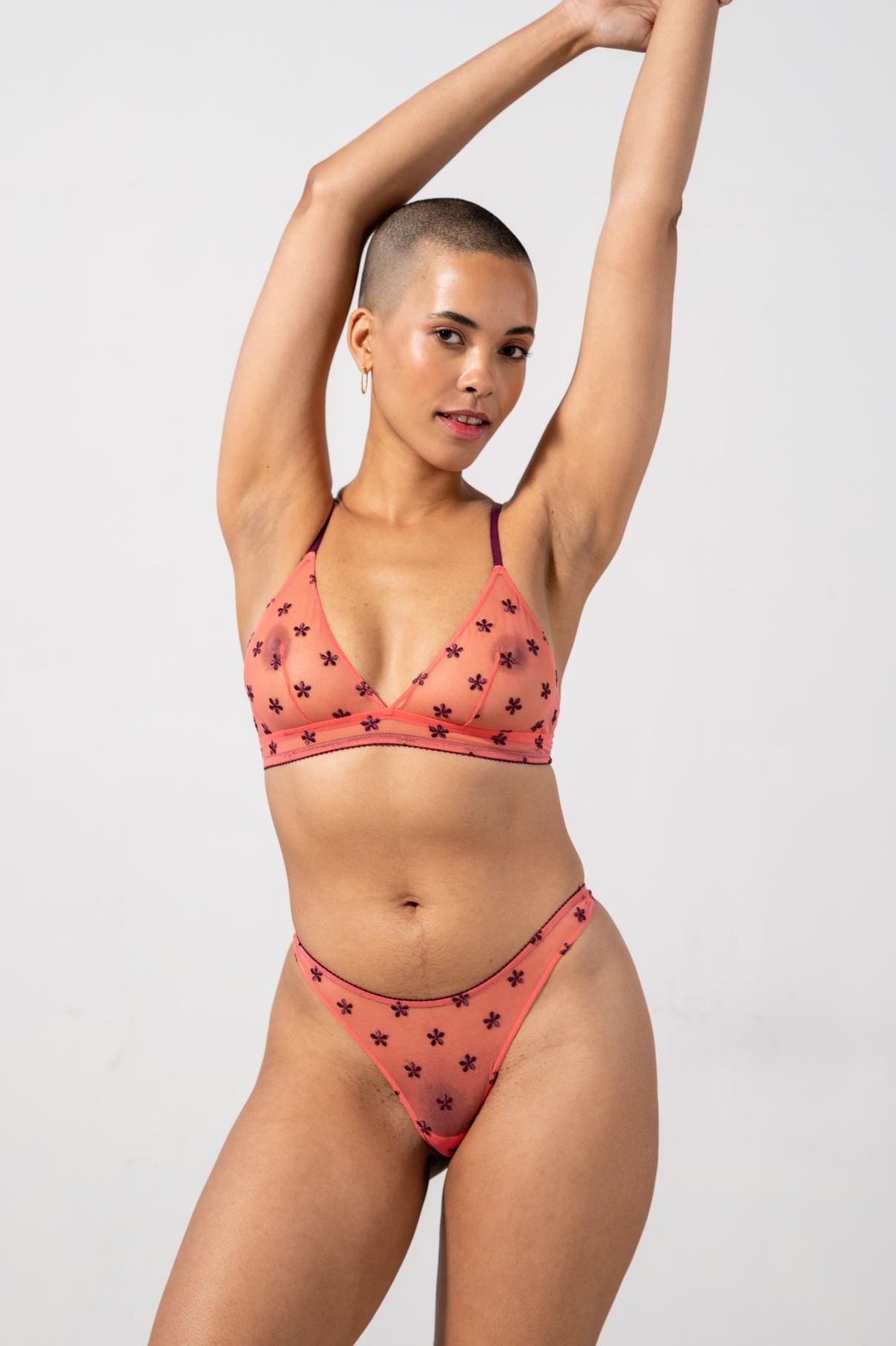 Mesh Thong Coral/Cherry