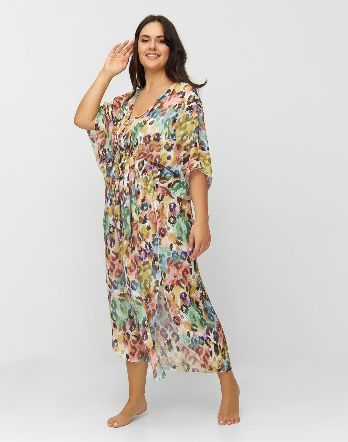 Tunika Ellen Long Print Mavi Beige