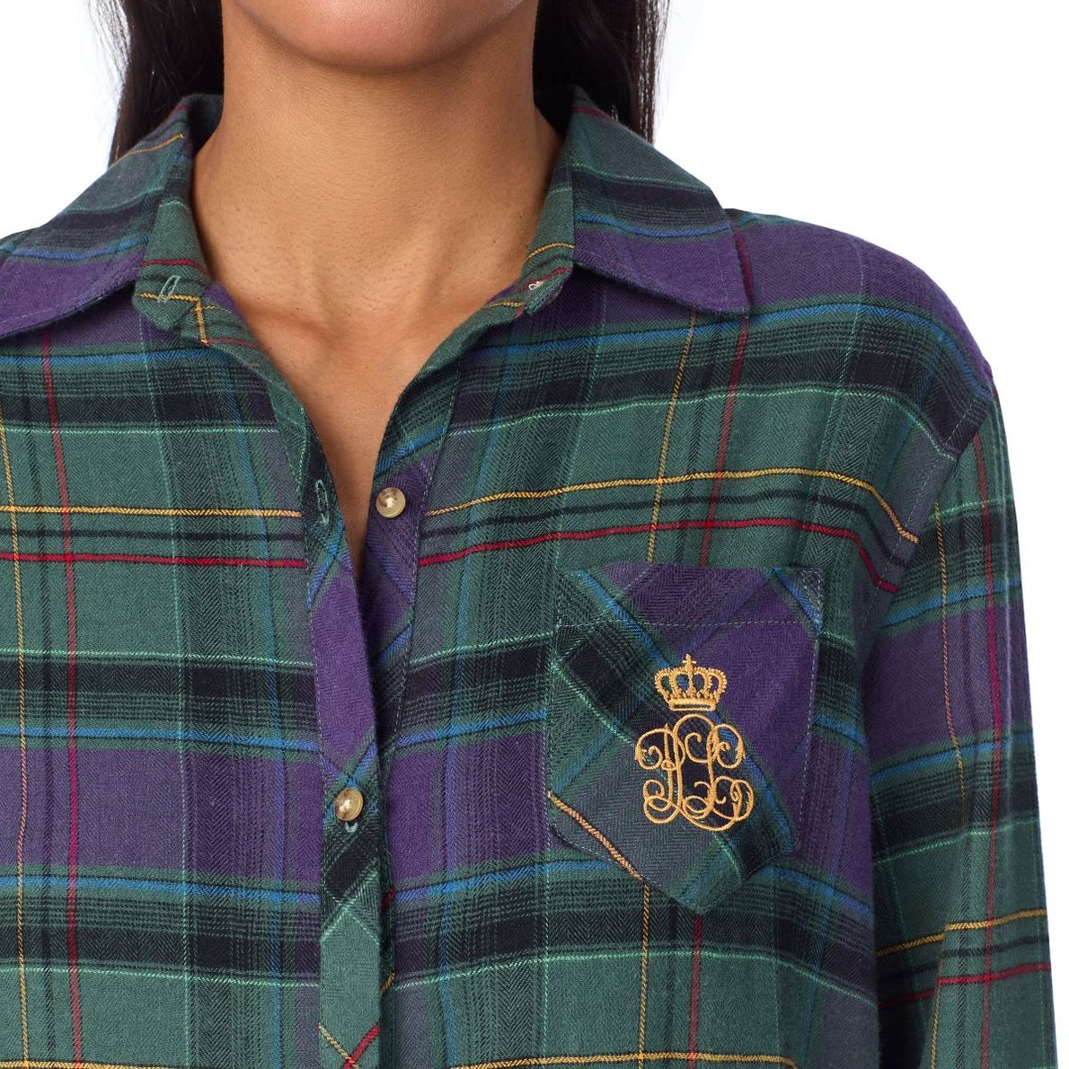 Ralph Lauren Woman Iln023743 Green Plaid