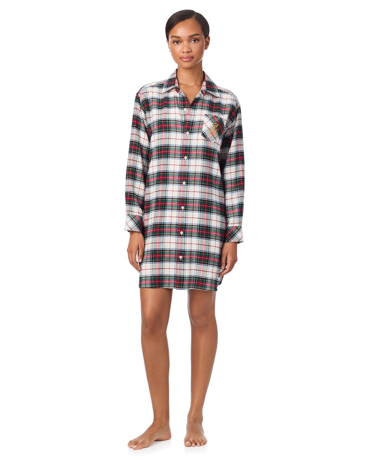 Ralph Lauren Woman Iln32457 Cream Plaid