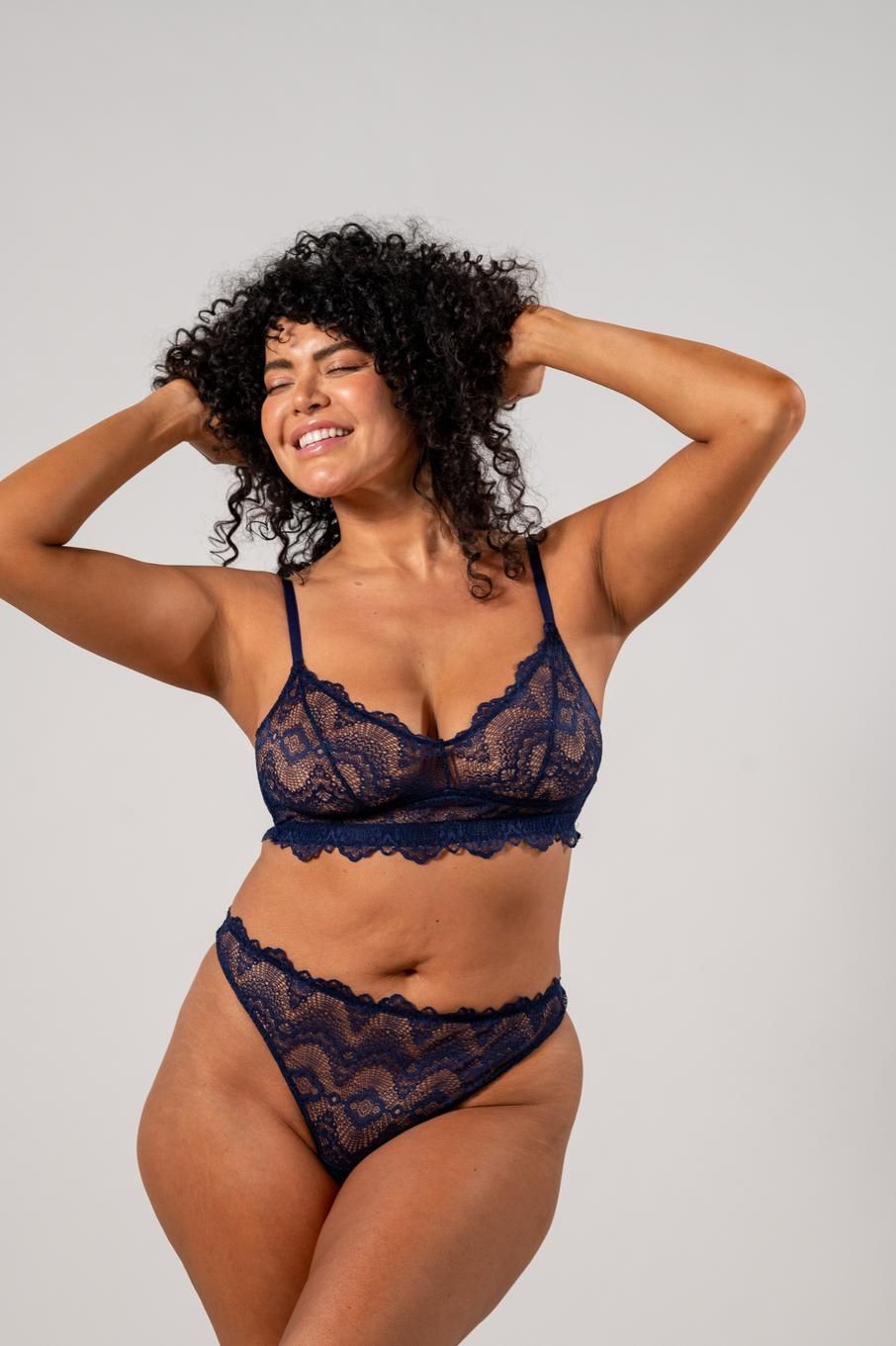 Lace Balconette Navy