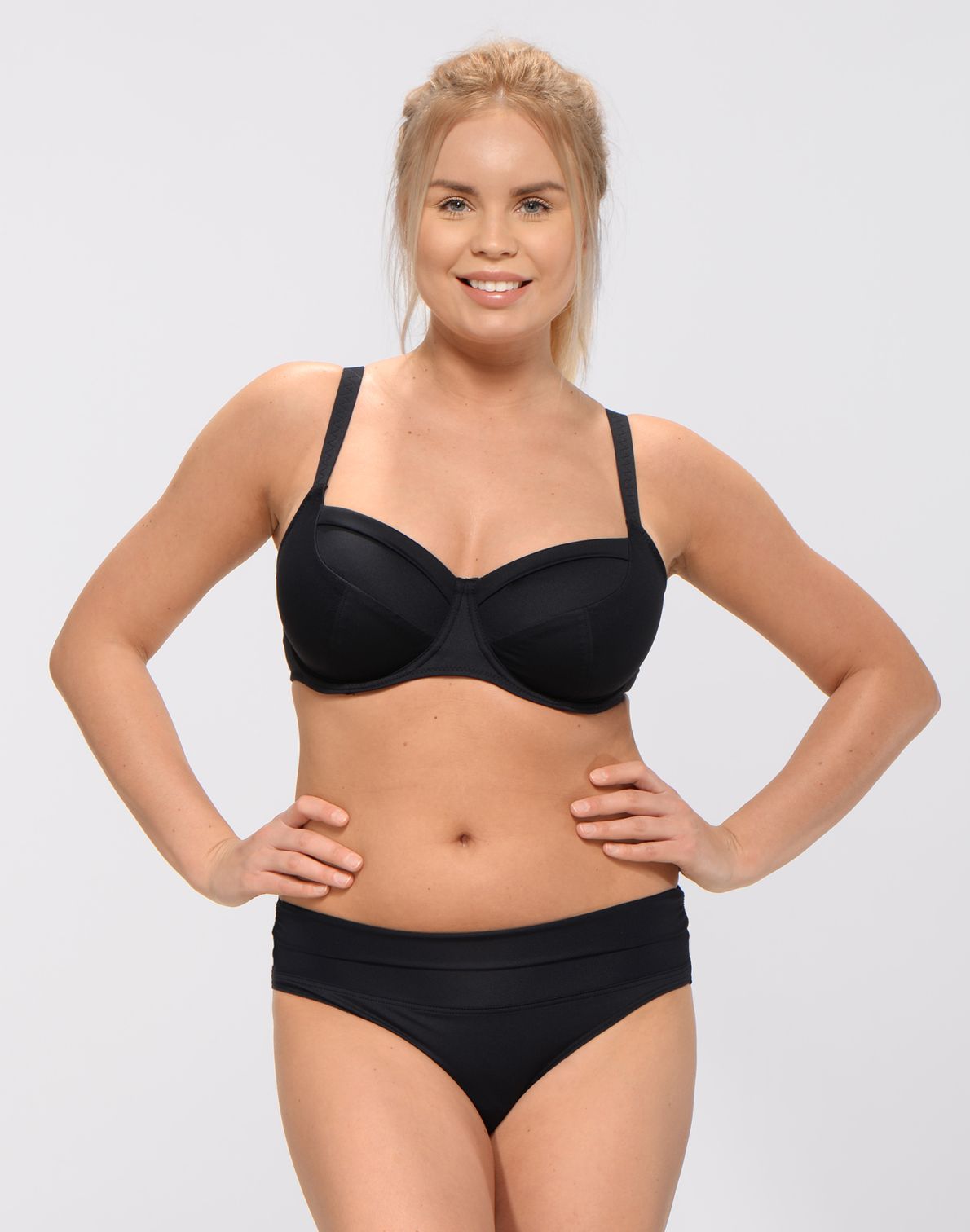 Fold Down Draped Bottoms Black