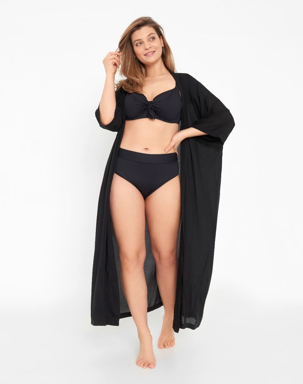 Kimono Long Plain Black