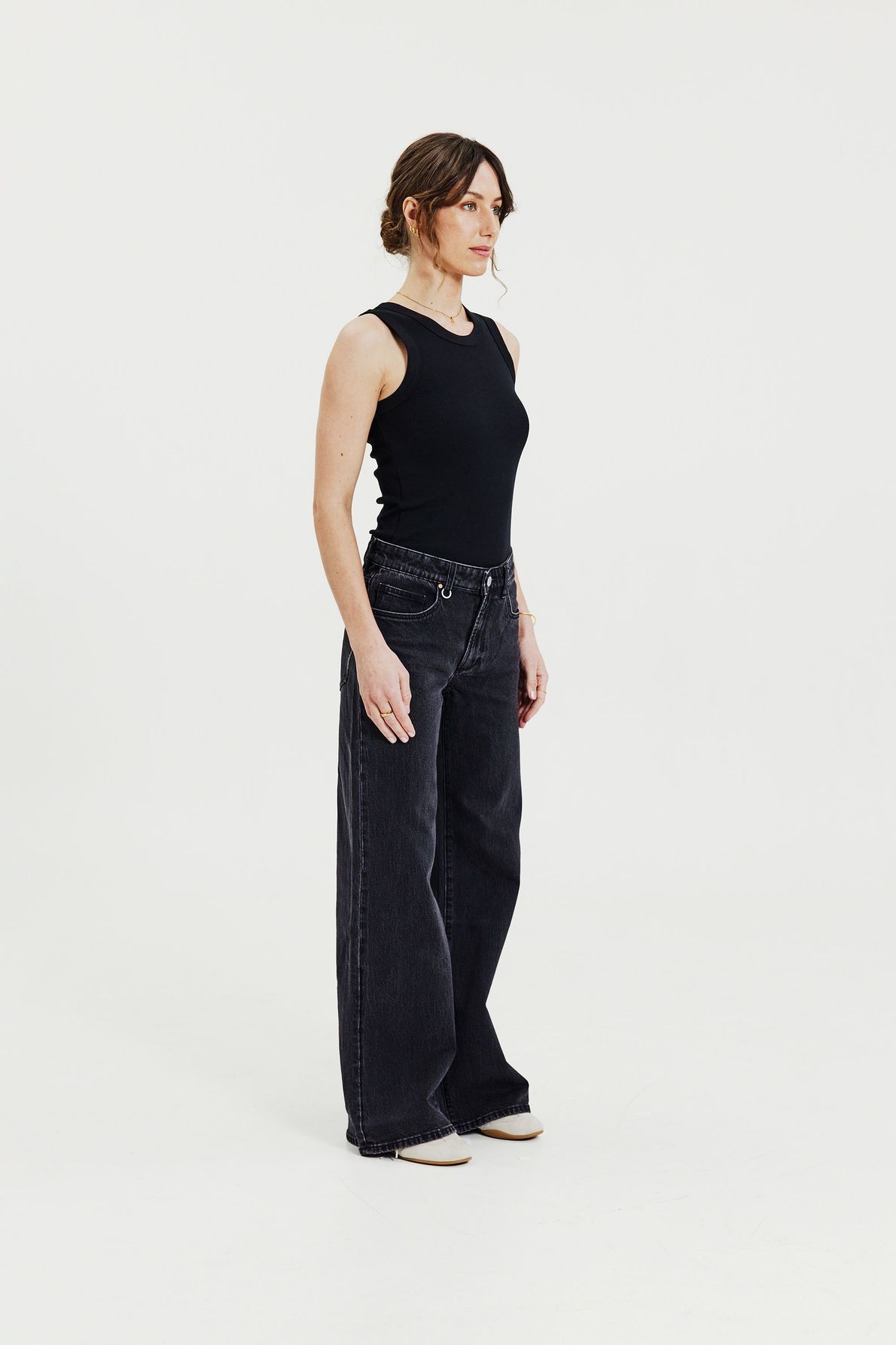 Bread & Boxer Crew-Neck Ribbed Black