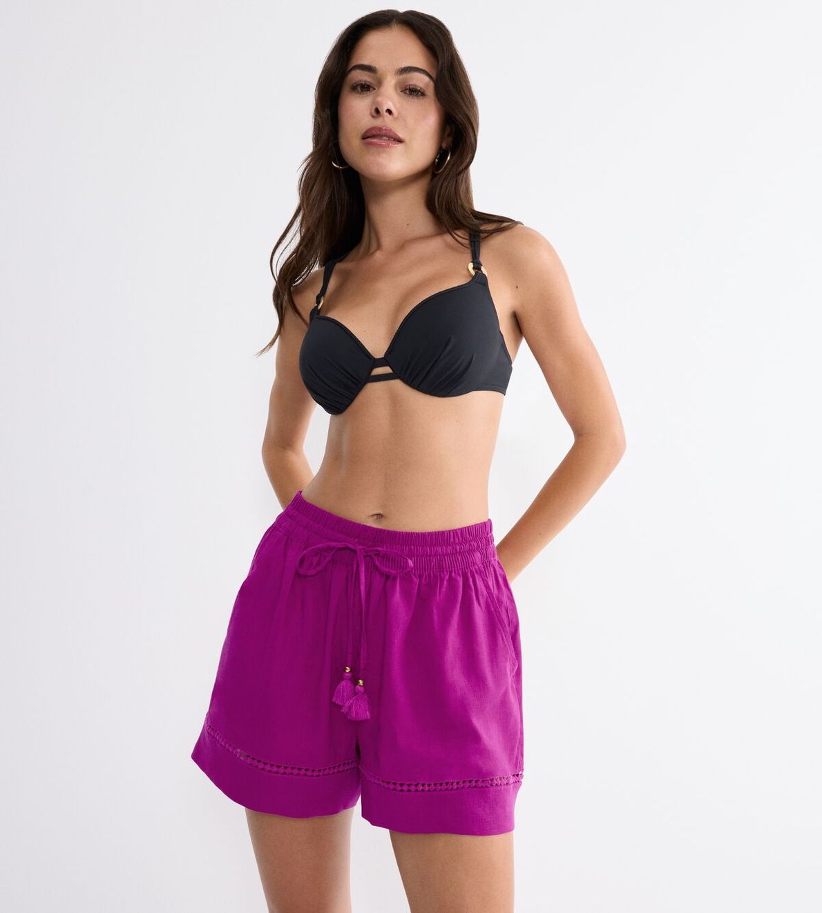 Summer Wear Shorts Purple 3093