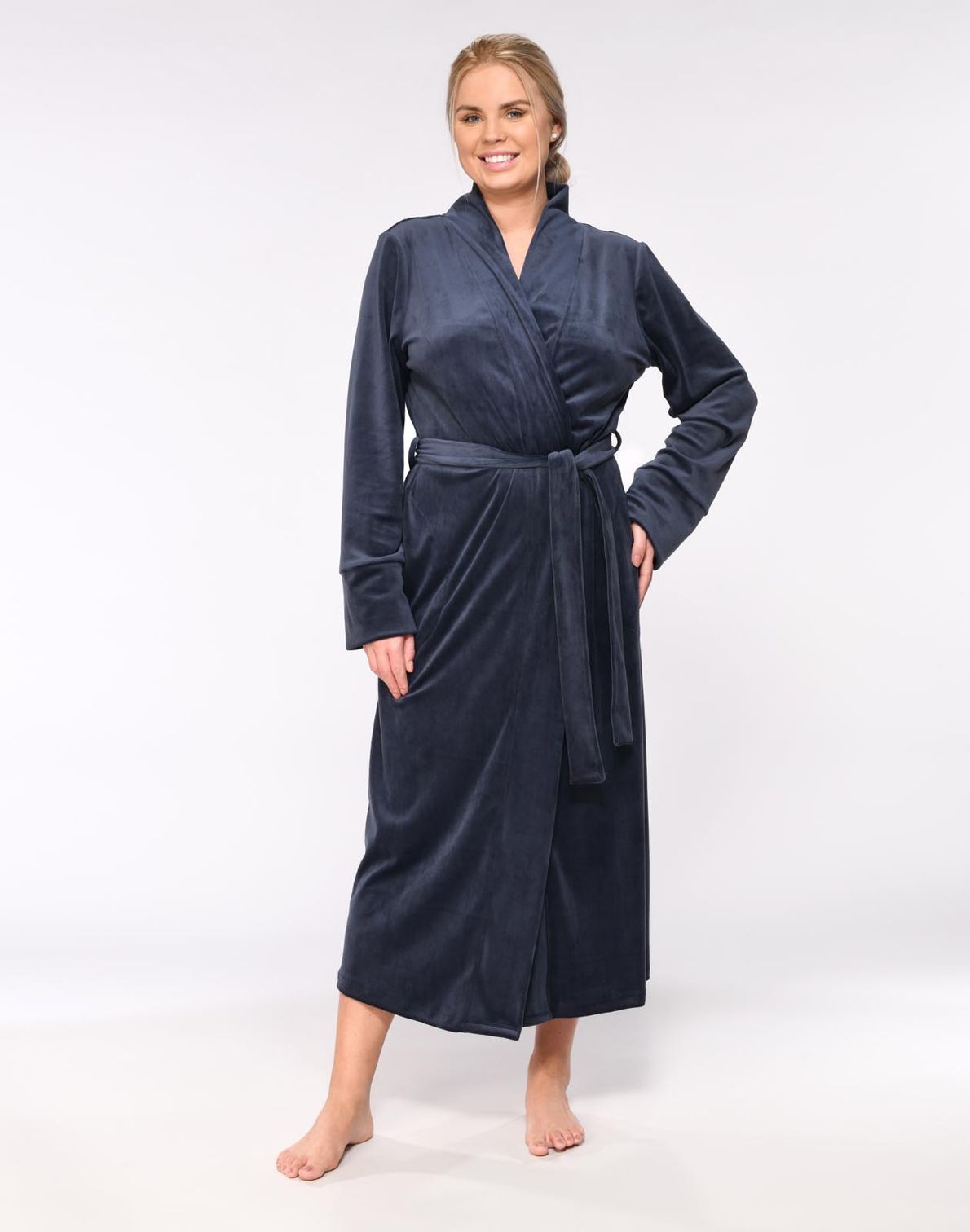Stockholm Robe Velour Velour Marin