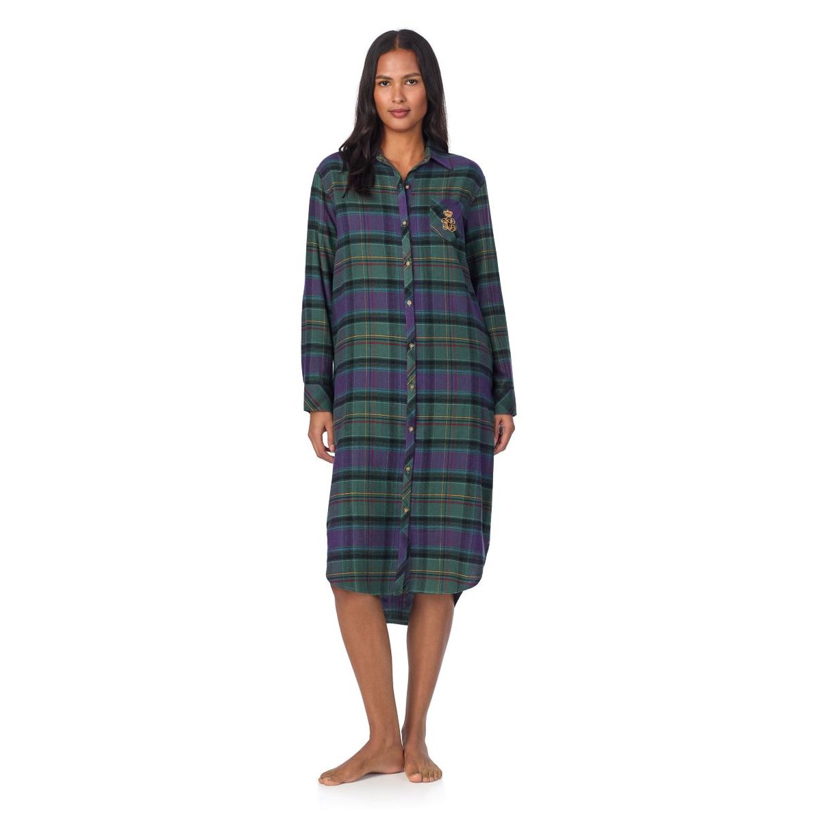 Ralph Lauren Woman Iln023743 Green Plaid