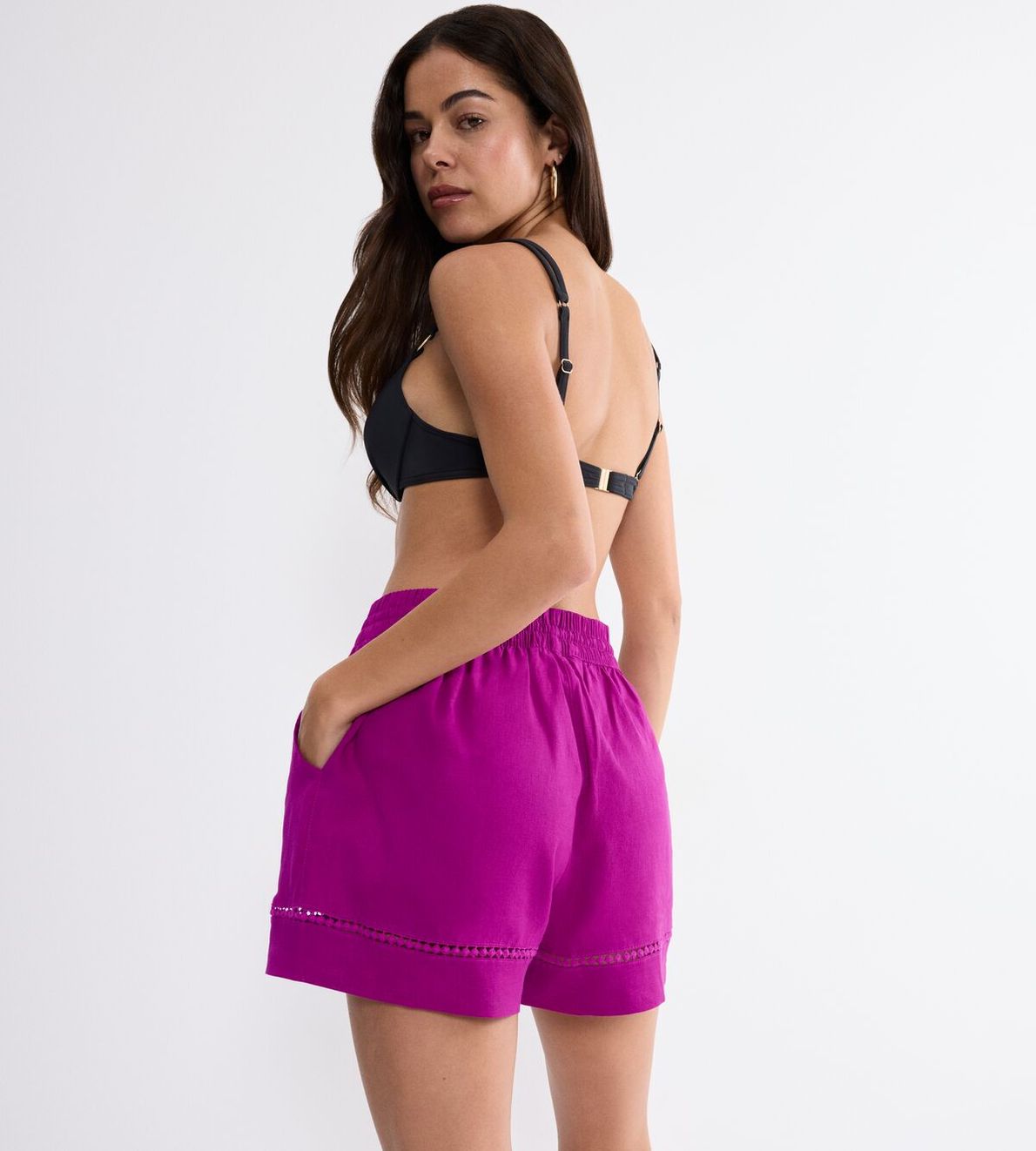 Summer Wear Shorts Purple 3093