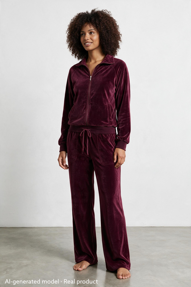Vivian Jacket Velour Wine