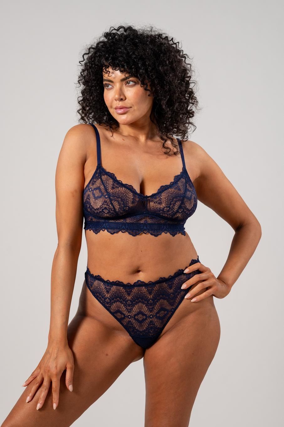 Lace Balconette Navy