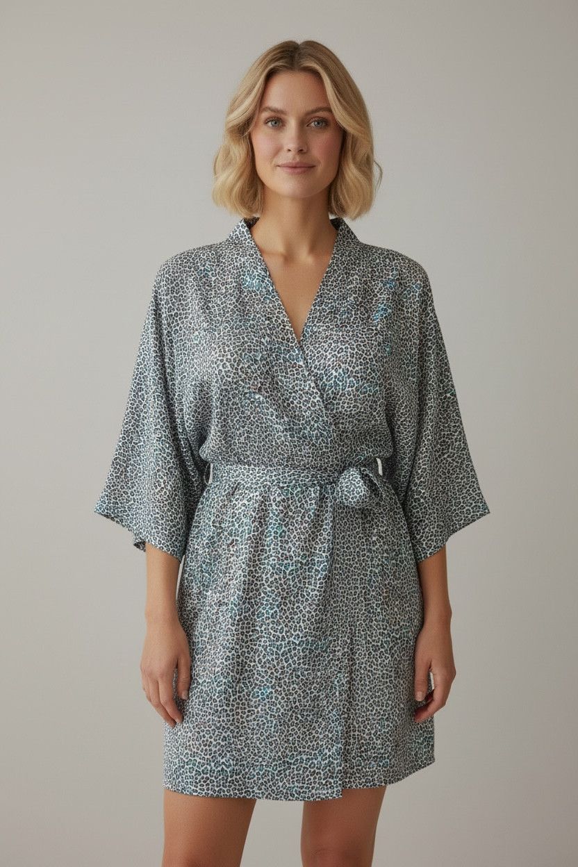 Kimono Short Print Nairobi Blue