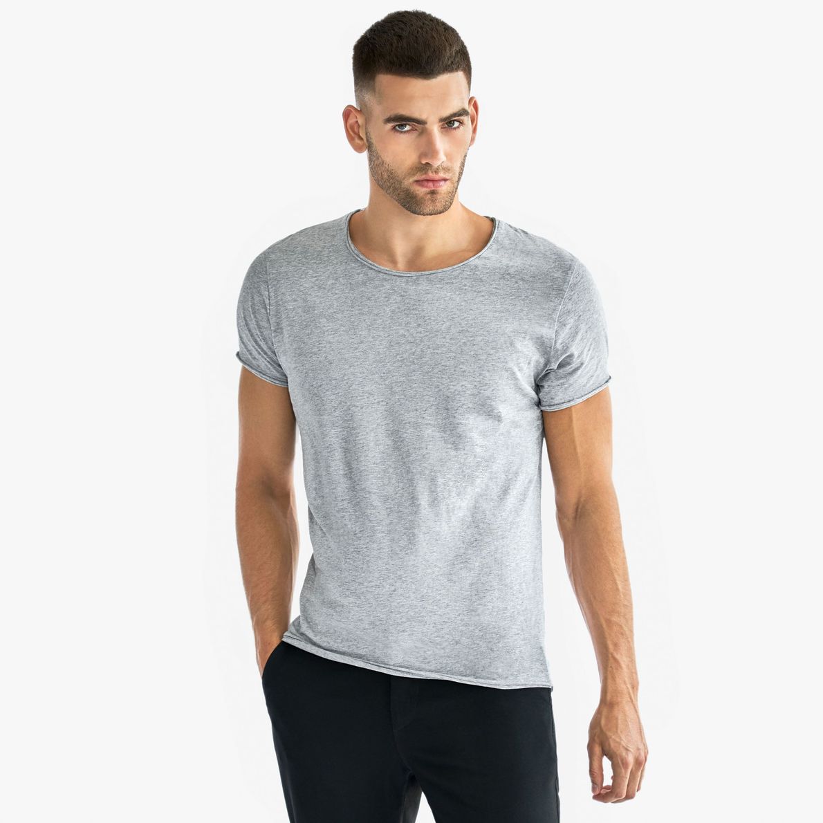 Bread & Boxer Crew-Neck Relaxed Grey Melange