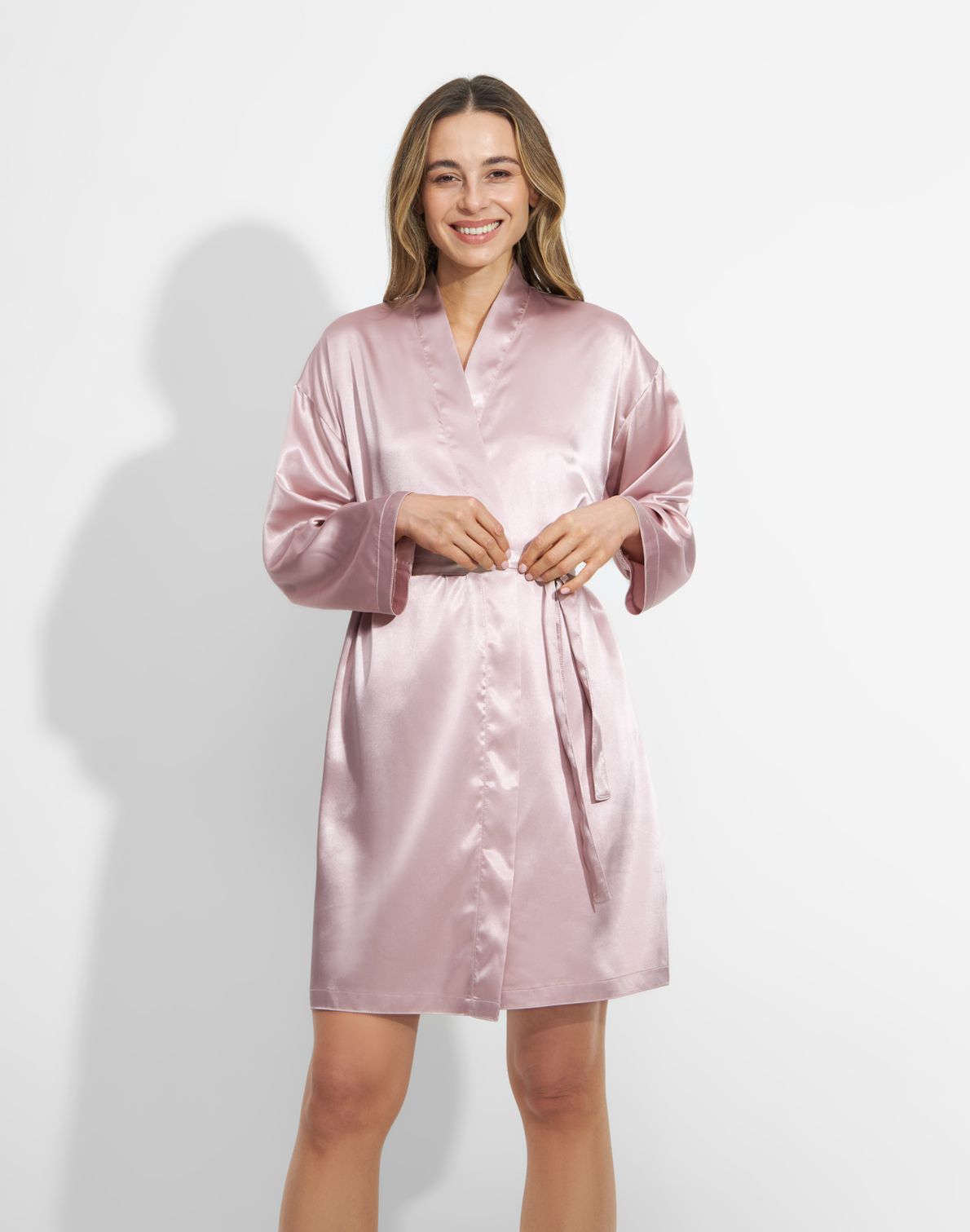 Julie Satin Kimono Dusty Pink