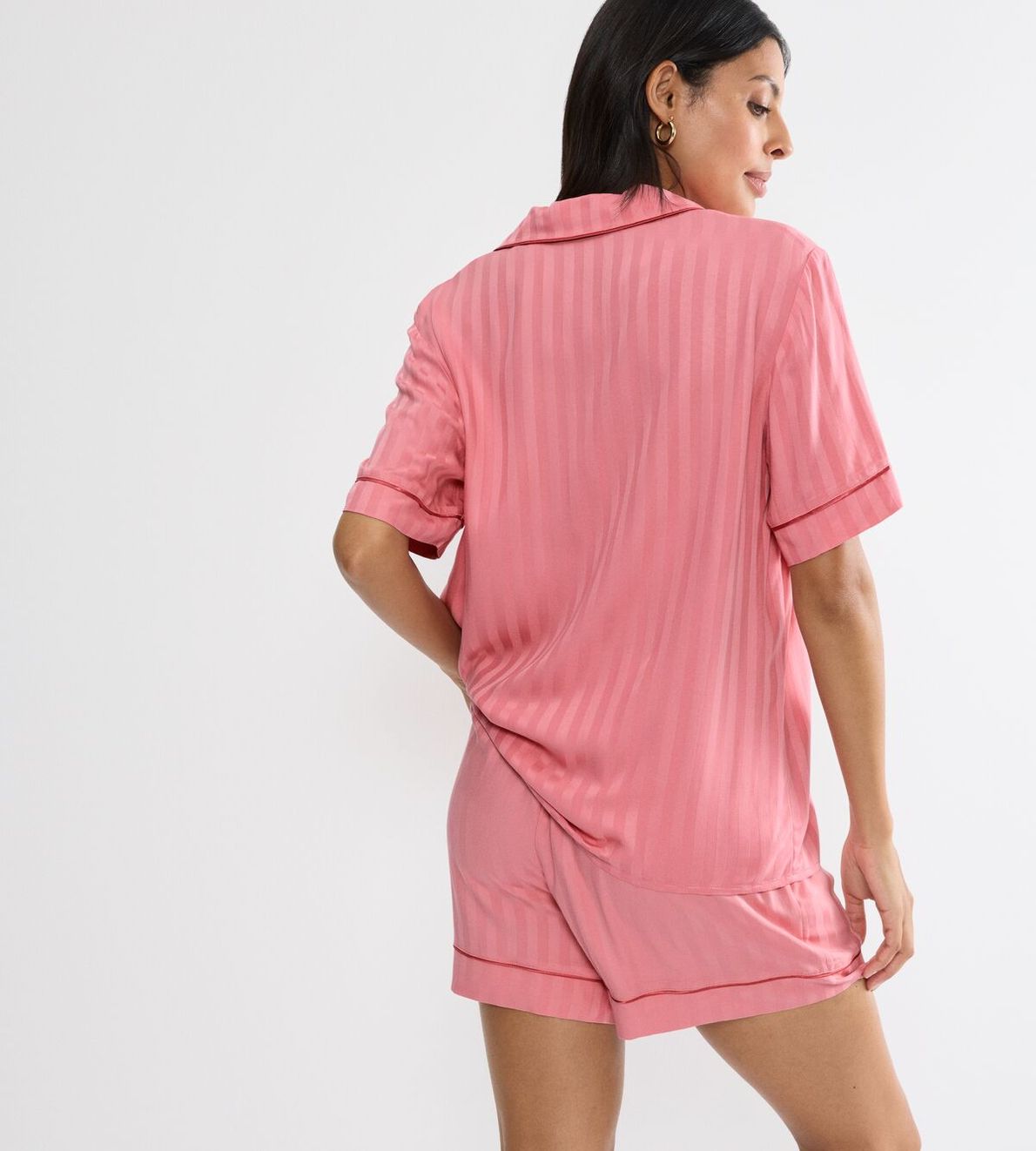 Amourette Jacquard Boyfriend Shirt Cherry Rose 00Be